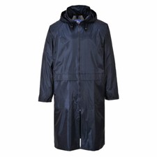 Portwest S438 Classic Adult Long Waterproof Rain Coat Jacket - Navy Blue