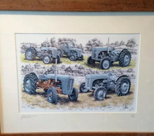 Ltd Edition A4 Print Framed Ferguson TTE20 Grey Fergie Tractors (40cmx30cm)