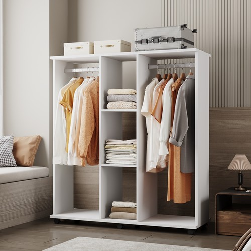 Mobile open wardrobe storage - open,