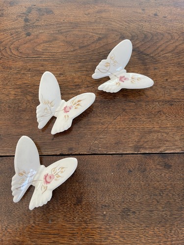 Ceramic butterfly pink rose - ceramic,