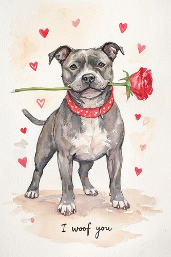 Large luxury grey staffy - large,