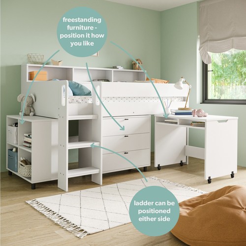 White mid sleeper cabin - cabin, bed