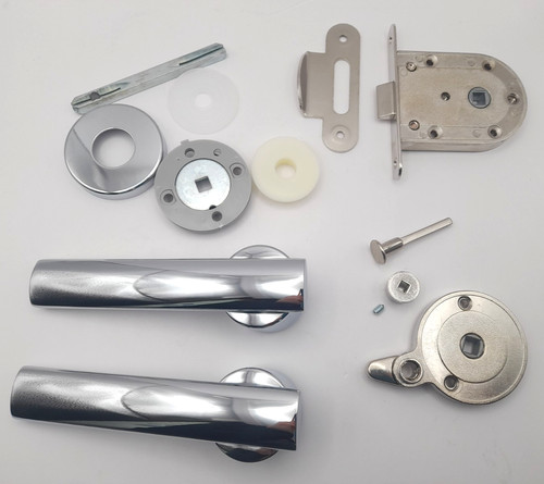 Toilet door handle - toilet, mechanism