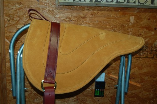 Leather bareback adult saddle - leather,