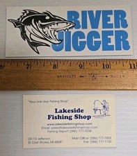 RIVER JIGGER GLOSSY VINYL STICKER DECAL FISHING BOATING 