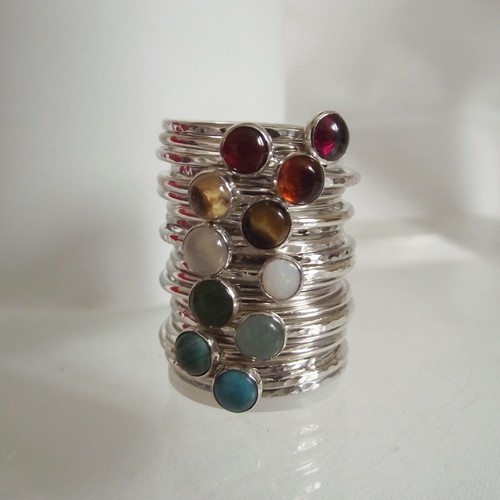 Gemstone sterling silver ring - gemstone,