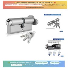Secure 35T/35 Euro Cylinder Lock with Anti-Bump Protection and Triple Keys