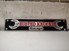 The Busted Knuckle Garage Aluminum Embossed Sign 2003 Galan Industry 24x5"
