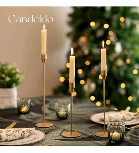 Gold taper candle - gold, set