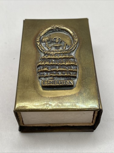 Antique brass vesta matchbox - brass,