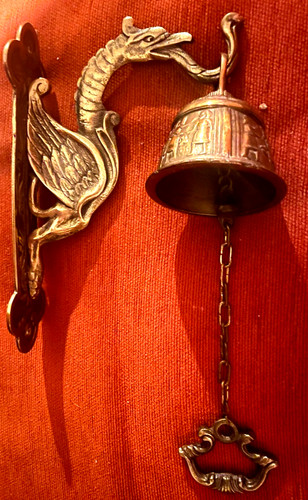 Brass dragon wall mounted - dragon, bell