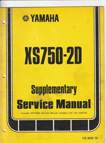 Yamaha xs750 supplementary - yamaha, xs750-2d