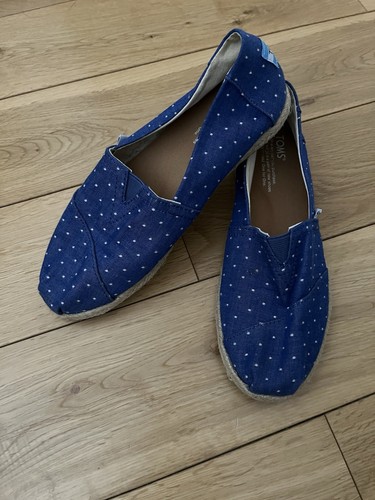 Blue chambray polka dot toms - chambray,