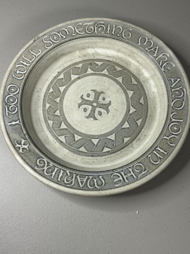 Studio pottery stoneware plate - pottery,