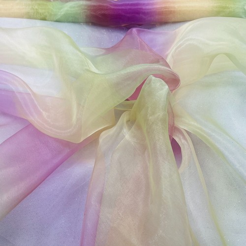 Multi rainbow organza fabric - multi,