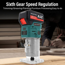 21V Cordless Wood Trimmer 1/4" Hand Palm Router Laminate Trimmer With 2 Battery