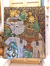 V LARGE HAND CARVED SOLID WOOD