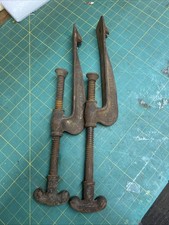 2 Antique Planking Chain Clamp Wood Boat/ Dory  Builders  Cast Iron Pat 1901