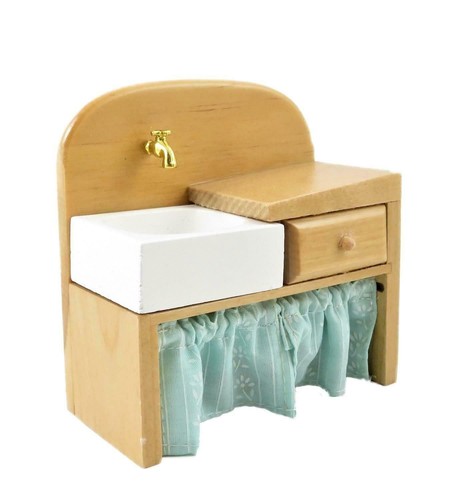Dolls house light oak sink - light,