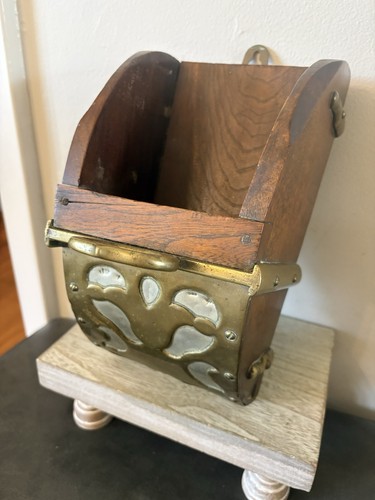 Antique wooden brass coal - antique,