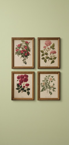 Set four vintage floral - set, of
