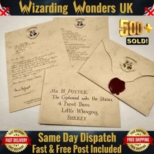 Harry Potter Personalised Acceptance Letter or London Studio Tour Letter Gift UK