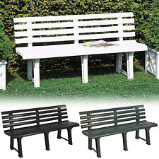 3 Seater Classic Garden Plastic Bench Outdoor Patio Deck Picnic Furniture 1.45m