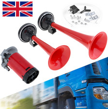 UNIVERSAL CAR VAN DUAL AIR HORN COMPRESSOR KIT TWIN TONE AIR HORNS UK STOCK
