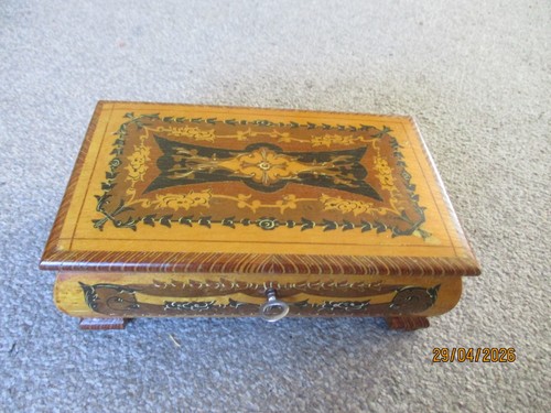 Vintage wooden inlaid music - wooden,