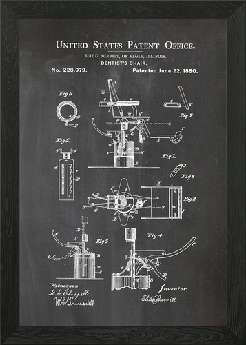 1880 dentist chair pat - 37,