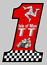 NUMBER ONE TT ISLE OF MAN BIKER 10cmX7cm STICKER STICKER MOTORCYCLE (IA022)