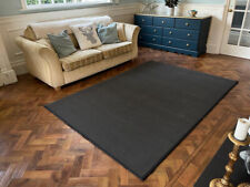 DARK GREY RUG deep pile, whipping effect edge SUPERB QUALITY ** FREE POSTAGE **