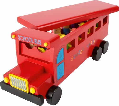 Wooden school bus toy - school,