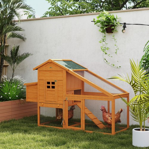 Pawhut wooden chicken coop - pawhut,