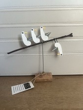 The Shoeless Joe Artisan Eco Decor - Seagulls Sculpture Ornament - Hand Painted