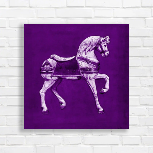 Vintage carousel horse purple - carousel,