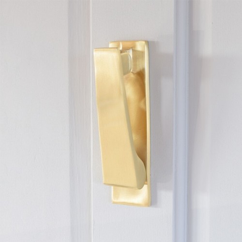 Satin brass door knocker - brass,