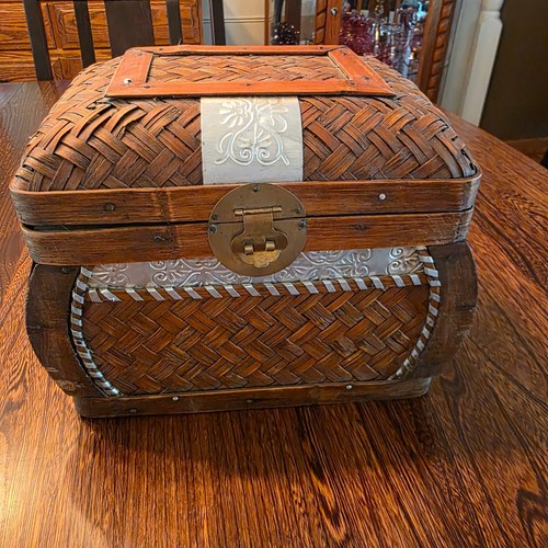 Vintage woven bamboo wood - woven,