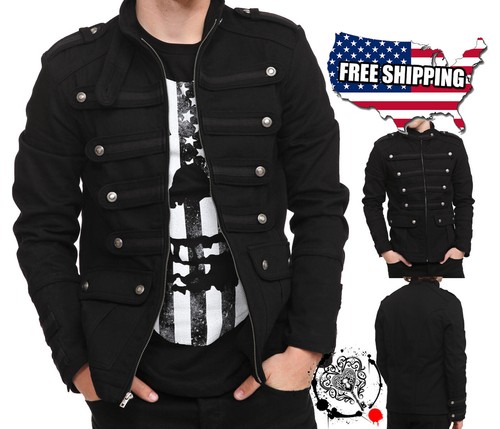 Men gothic jacket band - jacket, black
