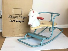 Triang Gee Gee Rocker - Vintage Rocking Horse Blue Yellow Boxed And Original Box