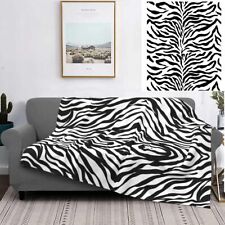 Faux Fur Zebra Skin Design Super Soft Warm Animal Skins Blanket Sofa Bed Throw