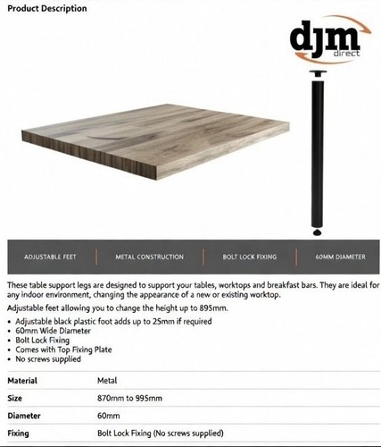 Djm support table legs - djm,