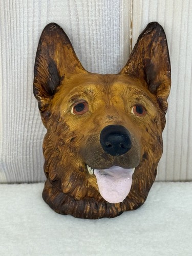 Vintage chalkware dog alsatian - dog,