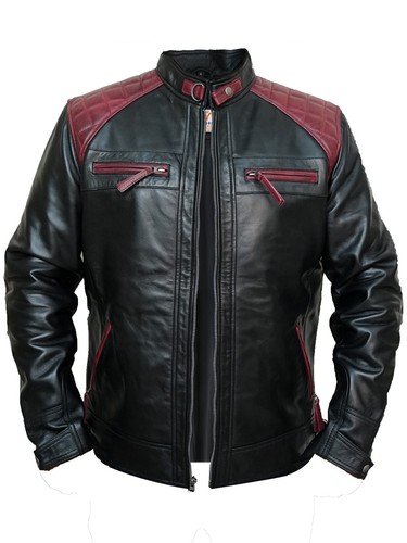 Men quilted moto biker cafe - men's,
