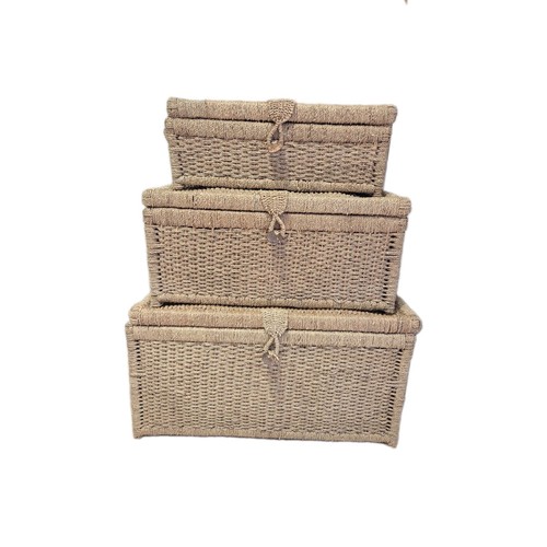 Trio vintage wicker trunks - vintage,