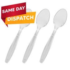 Strong Clear Plastic Cutlery Spoons Reusable Catering Party Supply