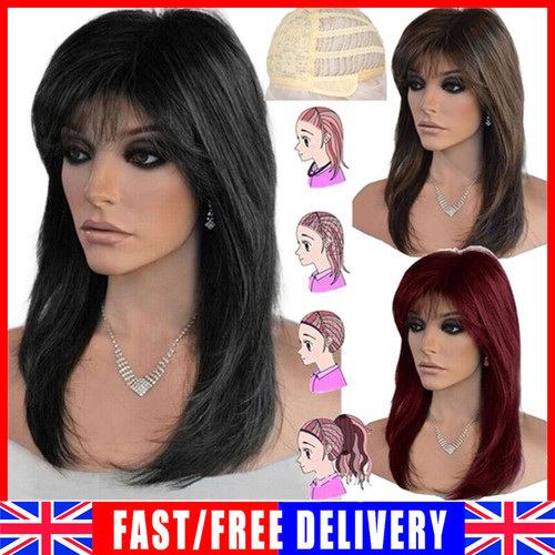 Lady medium straight hair - straight, wigs