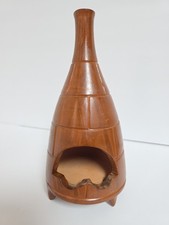 Pottery Mini Clay Ceramic Chiminea 7.5" Tea Light Candle Holder Incense Ashtray