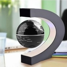 Magnetic Levitation Floating Globe Earth Map With C Shape Base LED Light Cool UK
