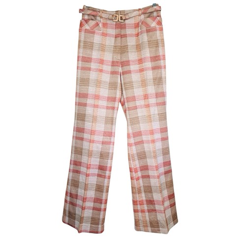 Vtg 70s preppy plaid wide - vtg,